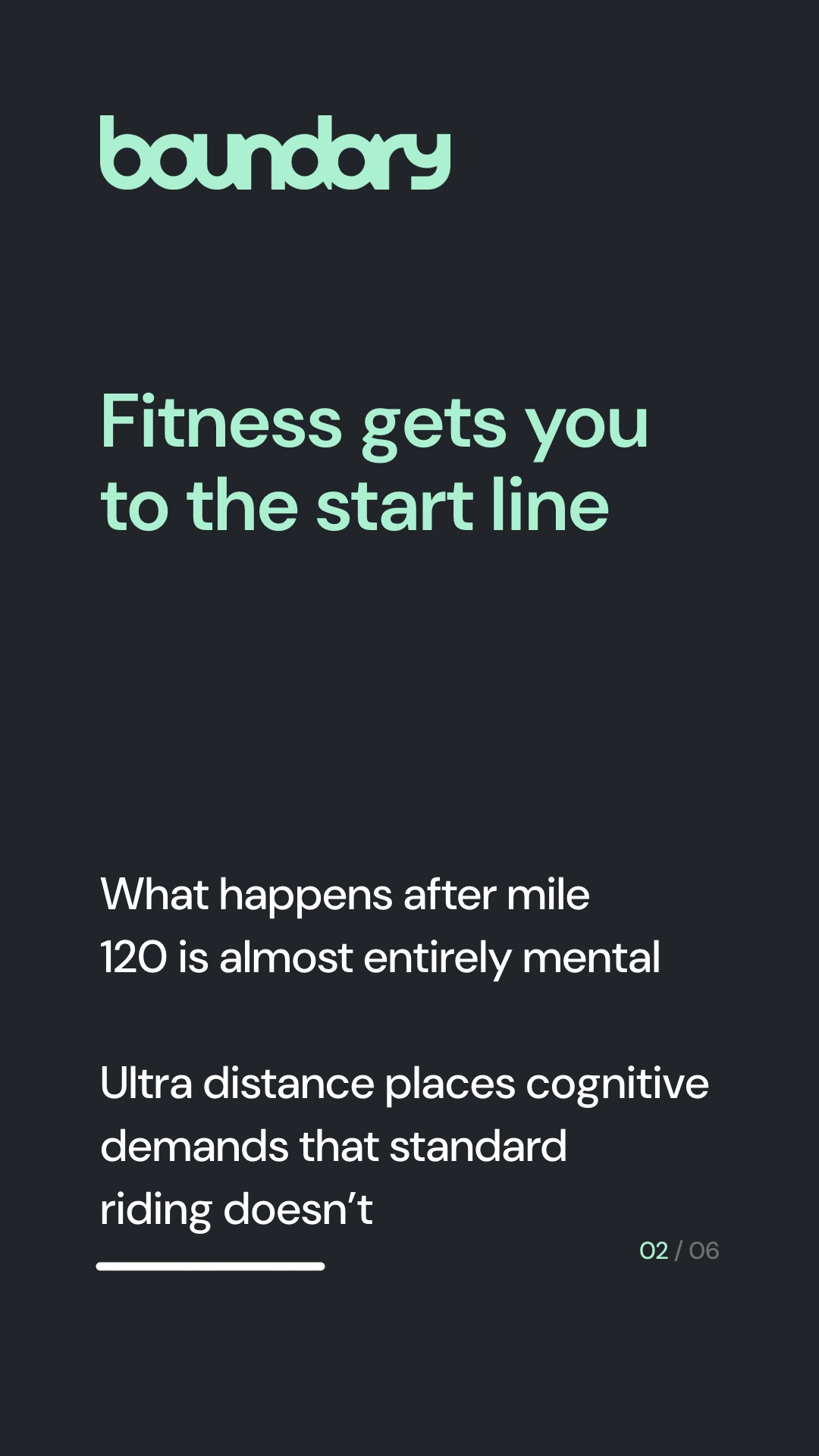 Fitness gets you to the start line